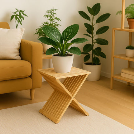 Foldable Bamboo Plant Stand – Multi-Use Display Stool