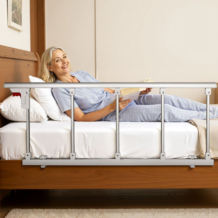 Foldable Bed Rail 122 cm, Adjustable Height, Strap