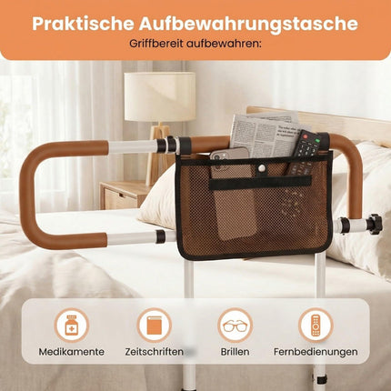 Foldable Bed Rail for Seniors, Adjustable Width & Height