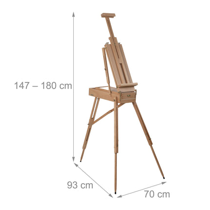 Foldable Beech Wood Easel with Drawer and Palette