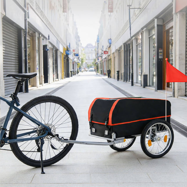 Foldable Bicycle Cargo Trailer with Weatherproof Cover