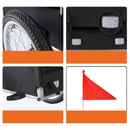 Foldable Bicycle Cargo Trailer with Weatherproof Cover
