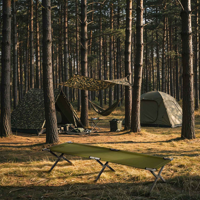 Foldable Camp Bed, Green, 200 cm