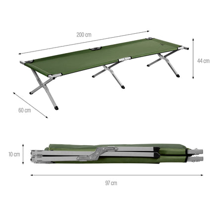 Foldable Camp Bed, Green, 200 cm
