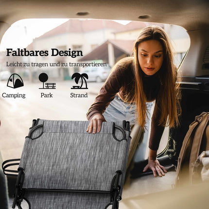 Foldable Camping Bed with Adjustable Backrest and Pillow