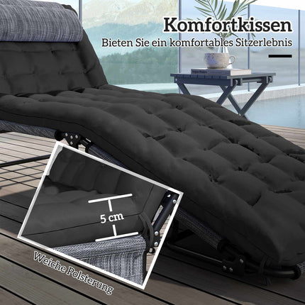 Foldable Camping Bed with Adjustable Backrest and Pillow