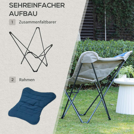 Folding camping chair, 120 kg load, easily portable