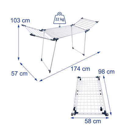 Foldable Clothes Airer, Large Steel Drying Rack