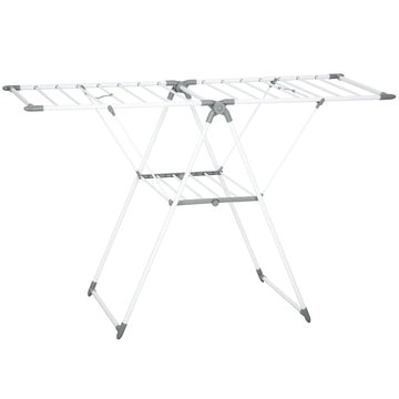 Foldable Clothes Drying Rack, 2-Tier, Adjustable Wings, Metal