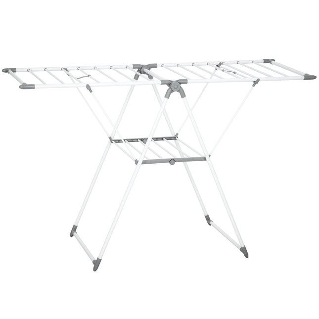Foldable Clothes Drying Rack, 2-Tier, Adjustable Wings, Metal