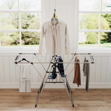 Foldable Clothes Drying Rack, Adjustable Wings, Stainless Steel