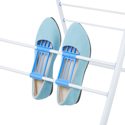 Foldable Clothes Drying Rack with 2 Wings & Shoe Holders