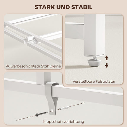 Foldable Computer Desk with Monitor Stand, 100 x 48 cm