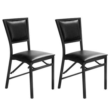 Foldable Dining Chairs Set of 2, Metal Frame, Padded Seats
