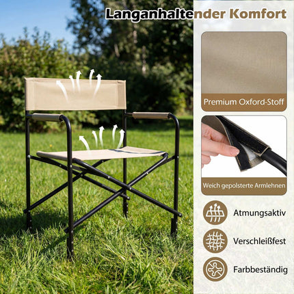 Foldable Director's Chair With Side Table, 150 kg