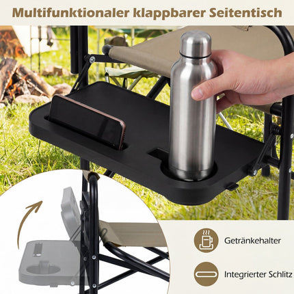 Foldable Director's Chair With Side Table, 150 kg