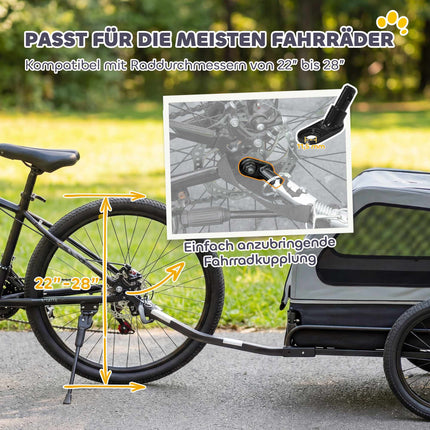 Foldable Dog Bike Trailer with Ramp for Medium Dogs 20kg