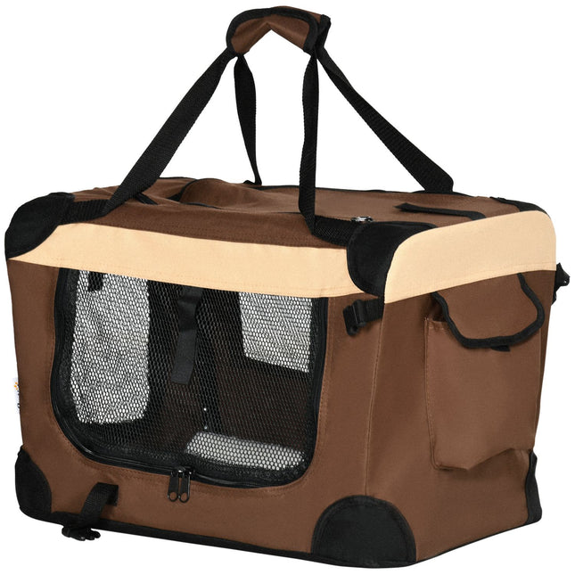 Collapsible dog carrier with cushion for dogs up to 4 kg