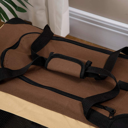 Collapsible dog carrier with cushion for dogs up to 4 kg