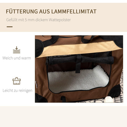 Collapsible dog carrier with cushion for dogs up to 4 kg