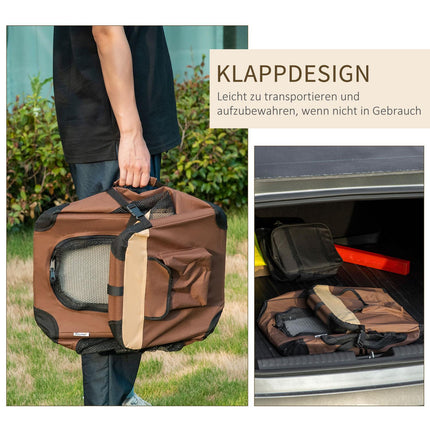 Collapsible dog carrier with cushion for dogs up to 4 kg