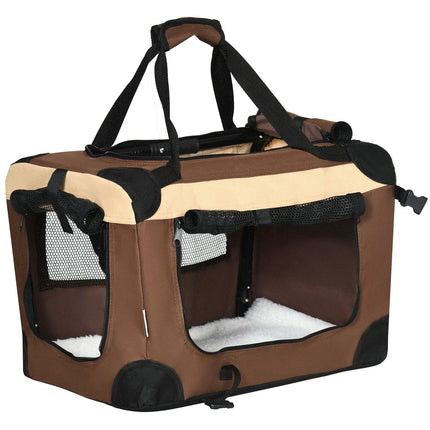 Collapsible dog carrier with cushion for dogs up to 4 kg