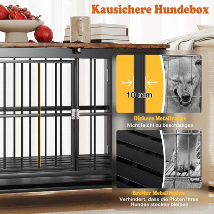 Foldable Dog Crate with Wheels & Removable Tray
