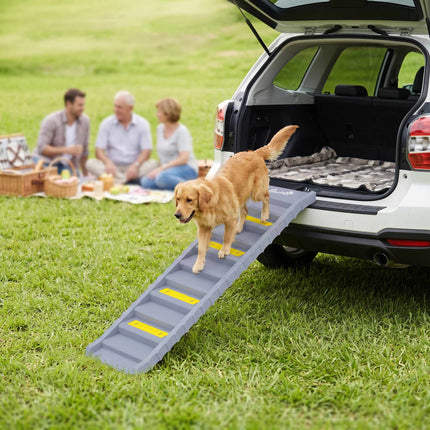 Foldable Dog Ramp with 10 Steps, Non-Slip, 154x40cm, 25kg Capacity