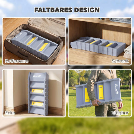 Foldable Dog Ramp with 10 Steps, Non-Slip, 154x40cm, 25kg Capacity