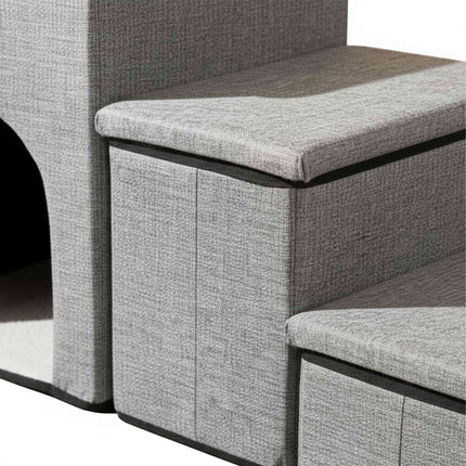 Foldable Dog Stairs, 3 Steps with Storage