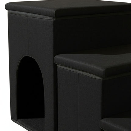 Foldable Dog Stairs, 3 Steps with Storage and Non-Slip Base