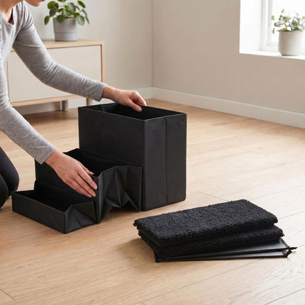 Foldable Dog Steps with Storage, Medium, Black