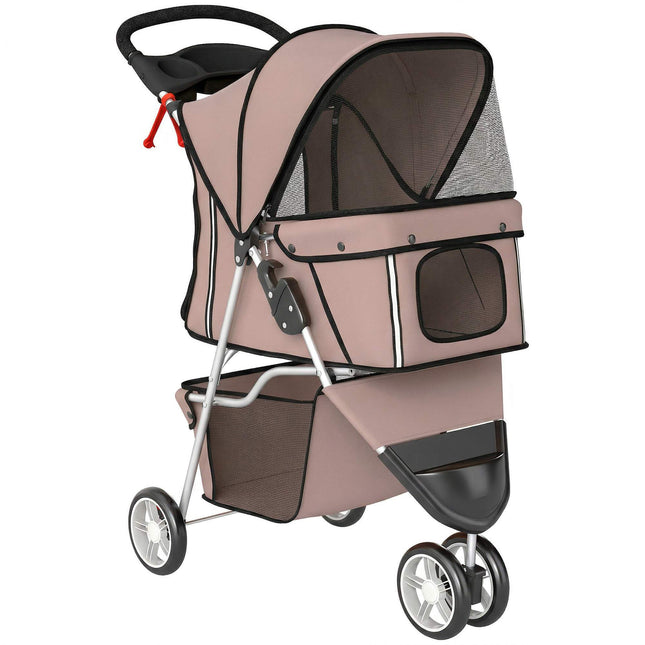 Foldable Dog Stroller up to 10 kg, Basket, Cup Holder