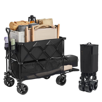 Foldable Double Decker Wagon Cart, 400L, All-Terrain Wheels