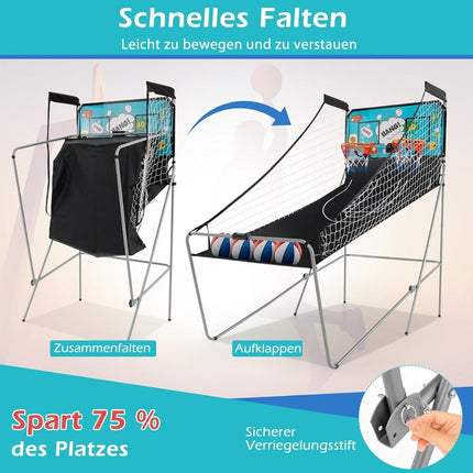 Foldable Electronic Basketball Arcade Game with 8 Modes
