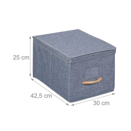 Foldable Fabric Storage Boxes with Lid, Set of 2