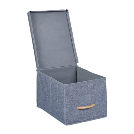 Foldable Fabric Storage Boxes with Lid, Set of 2