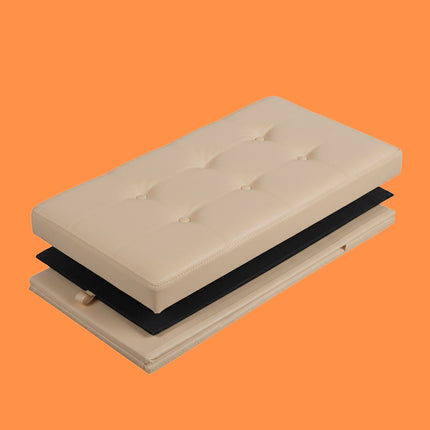 Foldable Faux Leather Storage Bench – Seats Two