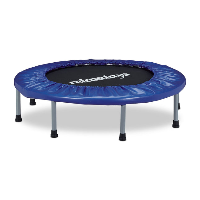 Foldable Fitness Trampoline, Blue-Black, Indoor Exercise Trampoline Rebounder