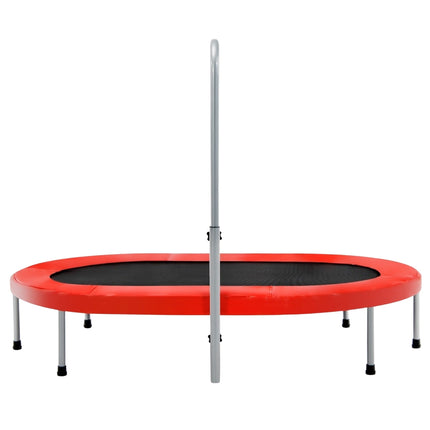 Foldable Fitness Trampoline with Adjustable Handle, Red, 150kg Capacity