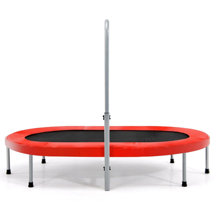 Foldable Fitness Trampoline with Adjustable Handle, Red, 150kg Capacity