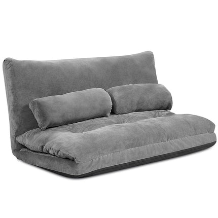 Foldable Floor Sofa Bed, Adjustable Backrest, Gray