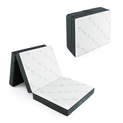 Foldable Foam Mattress, 10cm Thick, 193x80cm, White/Grey