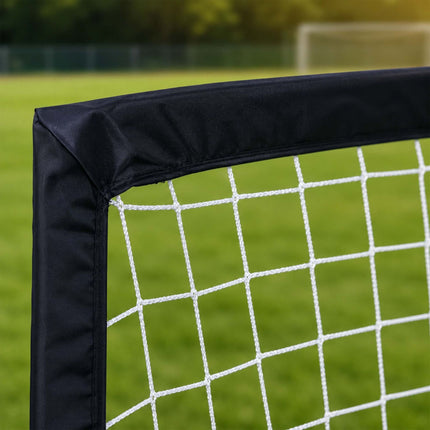 Foldable Football Goals Set, Black, with Carry Bag