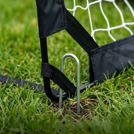 Foldable Football Goals Set, Black, with Carry Bag