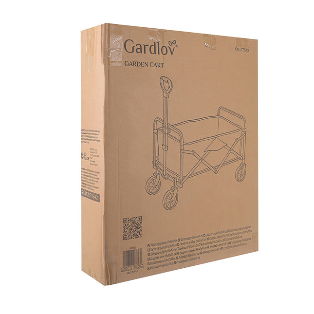 Foldable Garden Cart, 90L Capacity, 100kg Load, 4 Wheels
