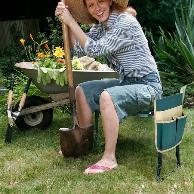 Foldable Garden Kneeler & Seat with EVA Pad and Tool Bag