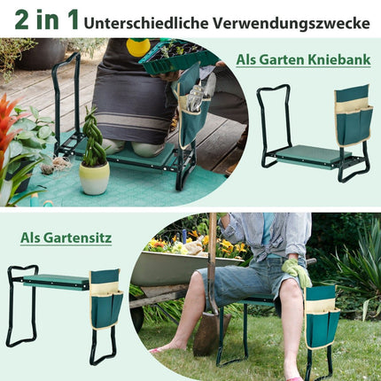 Foldable Garden Kneeler & Seat with EVA Pad and Tool Bag