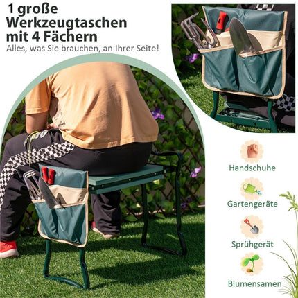 Foldable Garden Kneeler & Seat with EVA Pad and Tool Bag