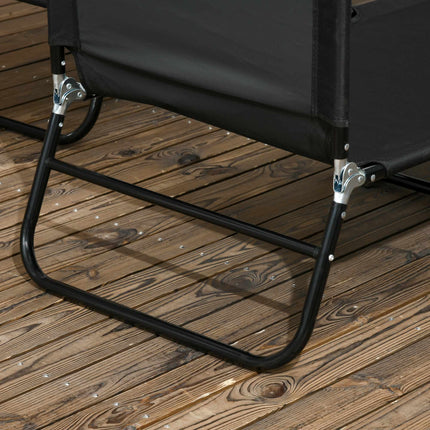 Foldable Garden Sun Lounger Set, Adjustable Backrest